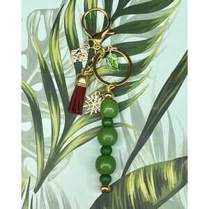 GIFT Christmas Keychain Bag Charm Multi Suede Tassel Leaf Snowflake Swivel Clasp